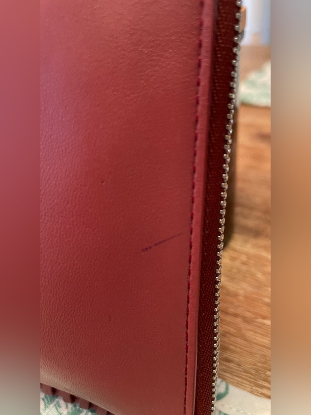 Allsaints Burgundy Leather Pouch - Picture 4 of 8